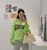 cmykorea韩国东大门女装，荧光绿色字母麻花针织衫毛衣
