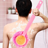 韩式双面洗澡搓背沐浴刷子后背带浴花球，长柄搓泥软毛大号搓澡神器