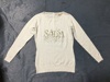 外贸原单 德国品牌Sa*lsa乳白色圆领长袖针织衫毛衣 精致钻饰重工