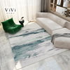 现代简约客厅地毯绿色家用沙发，茶几垫轻奢高级卧室床边毯设计师款