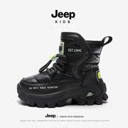 jeep儿童棉靴冬季女童雪地靴，2023中大童加绒，加厚毛靴保暖棉鞋