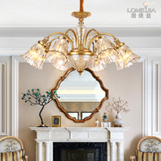 客厅吊灯高端美式全铜水晶新古典欧式餐厅主卧室吸吊轻奢样板房