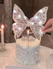 烘焙蛋糕装饰抱抱酱手工刺绣蝴蝶，带灯毛毡带钻hb丝带女神情人插件