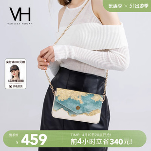 送礼vh女包深海系列信封包链条，包国风(包国风)单肩包山茶花斜挎包