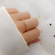 欧美外贸饰品 铜材质镀金时尚气质个性简约镂空戒指女配饰