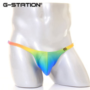 G-station日产GS系列男士内裤数码印刷超弹高亮光性感紧身丁字裤