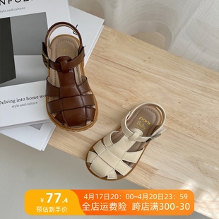 日韩系男女童凉鞋宝宝夏款时尚编织镂空透气软底，凉鞋罗马皮鞋洋气