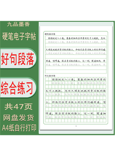 电子字帖好句段落摘抄 横线格作文格综合练习 硬笔打印版 PDF