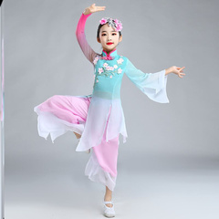 小城谣舞蹈服儿童古典舞演出服飘逸中国风扇子舞伞舞女童群舞服装