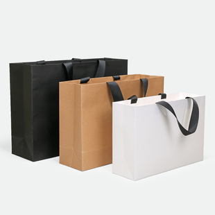 螺纹绳纸袋袋子，服装手提袋印刷牛皮纸手拎袋企业广告袋印