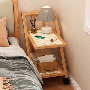 床头置物架卧室可移动床头柜简约现代小型超窄落地床边放手机架子