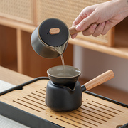 陶瓷公道杯茶漏一体侧把茶壶，泡茶过滤网三件套功夫茶具公杯分茶器