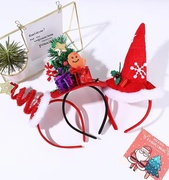 圣诞节可爱派对装扮拍照发箍雪花弹簧帽，儿童发饰品头饰圣诞树头箍