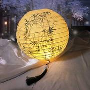 挂饰流苏节日纸灯笼，国风古典传统梅兰竹菊罩古风，汉服手绘纸灯罩