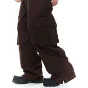 ESAT 22F/W假两件大口袋直筒工装裤黑棕色