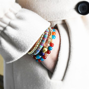 民族部落风格手镯袖口多层复古腕带串珠多层手链首饰品