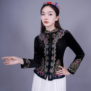 新疆舞蹈演出服维族服装，金丝绒上衣女广场舞，民族服饰秋季外套