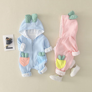 3-4-5-6-7-8-9个月女婴儿衣服，纯棉0-1岁男宝宝，秋装套装新生连体衣