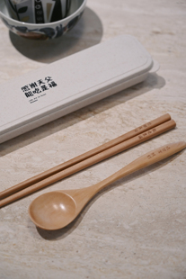 heymen黑门吃饱饱天然实木日系筷子，勺子组合便携环保餐具套装