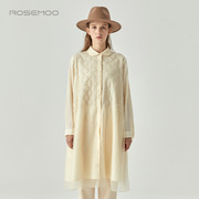 容子木rosemoo商场同款柔软肌理棉附纱，设计感连衣裙rcn3lc302c