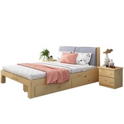 实木床1.d5米双人床1.8m经济型现代简约出租房简易单人床1.2米床