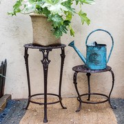 复古铸铁花架花盆架欧式古典花纹置物架花园杂货，户外庭院装饰摆件