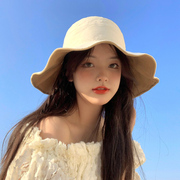渔夫帽女夏季日系遮脸百搭防晒紫外线遮阳帽子女，韩版潮素颜太阳帽