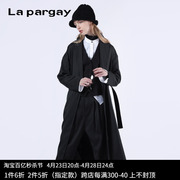 Lapargay纳帕佳2023秋季花色长袖西装时尚复古印花个性长外套