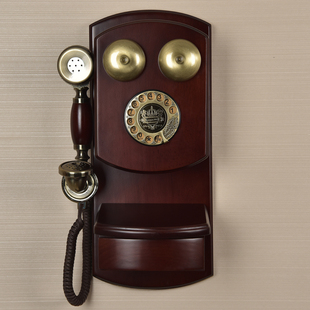 壁挂欧式仿古电话机复古电话，美式电话机挂式电话机，金属转盘拨号