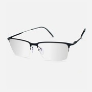 无螺丝纯钛超轻诗乐眼镜架大脸商务半框方形男士眼镜框55485549