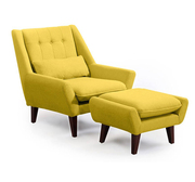 Vioski chair with ottoman 北欧设计师布艺单人沙发椅加脚踏