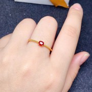 经典设计天然红宝石戒指925银精工镶嵌红宝石艳如烈火气质女戒