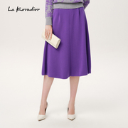 商场同款La Koradior拉珂蒂2024年春季羊毛紫罗兰半裙女