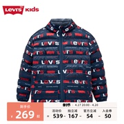 Levi's李维斯儿童装男童羽绒服2023春季短款连帽外套加厚保暖