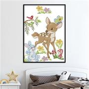 卡通十字绣动物系列小鹿和小兔，卧室可爱小动物温馨小幅手工线绣初