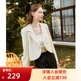 zklin高级感新中式白色小西装设计感复古外套女装2024春秋