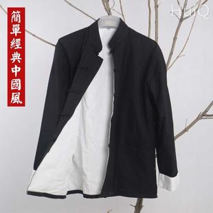 中国风纯棉男士唐装长袖，外套中式服装春秋老粗布汉服男长衫居士服