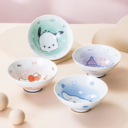 hellokitty陶瓷碗釉下彩，家用饭碗卡通儿童碗，2024年碗个人专用