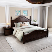 美式乡村卧室储物高箱床主卧框架床1.5 1.8米气压床全实木双人床