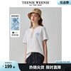 TeenieWeenie小熊女装2024春夏清新简约圆领短袖T恤休闲上衣