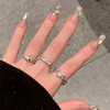 几何开口戒指女小众设计素圈戒指女时尚个性，尾戒锆石情侣对戒指环