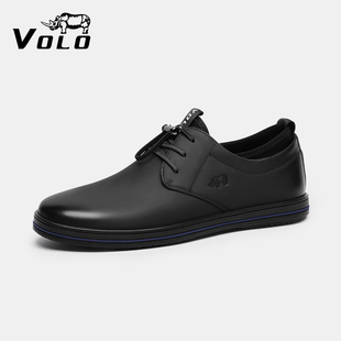 VOLO/犀牛板鞋男款运动鞋高级感真皮夏季透气时尚一脚蹬休闲男鞋