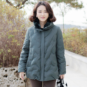 韩国冬季妈妈装羽绒服短款厚中年女装外套毛领气质高贵上衣J3098