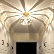 欧式全铜吸顶灯入户灯，简约现代走廊过道，衣帽间卧室美式玄关阳台灯