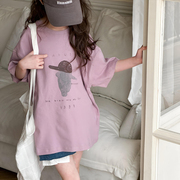 女童短袖T恤6-12岁潮款洋气儿童宽松半袖上衣韩版中大童女孩t恤潮