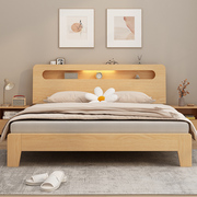 床现代简约木床实木，双人床经济型1.8静音床，1.5米出租房用单人床架