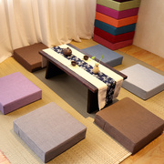 亚麻坐垫地板可拆洗冬季加厚蒲团日式方形客厅，卧室榻榻米茶几坐垫