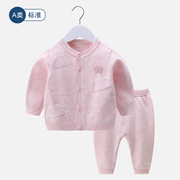 2024宝宝毛线衣(毛线衣)套装，针织开衫婴儿衣服男女，小童上衣精梳棉春秋外套