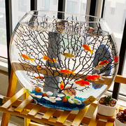 塑料鱼缸透明仿玻璃小型家用桌面大号加厚透明客厅迷你办公桌创意