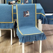 简约现代纯色餐桌布椅子套罩一体新中式桌椅套套装四季通用防滑